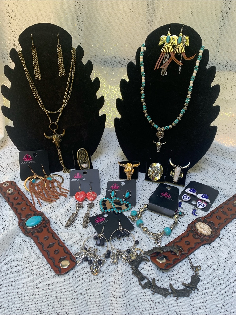 LARGE LOT paparazzi Turquoise & Gold Western-Inspired COWBOY Jewelry